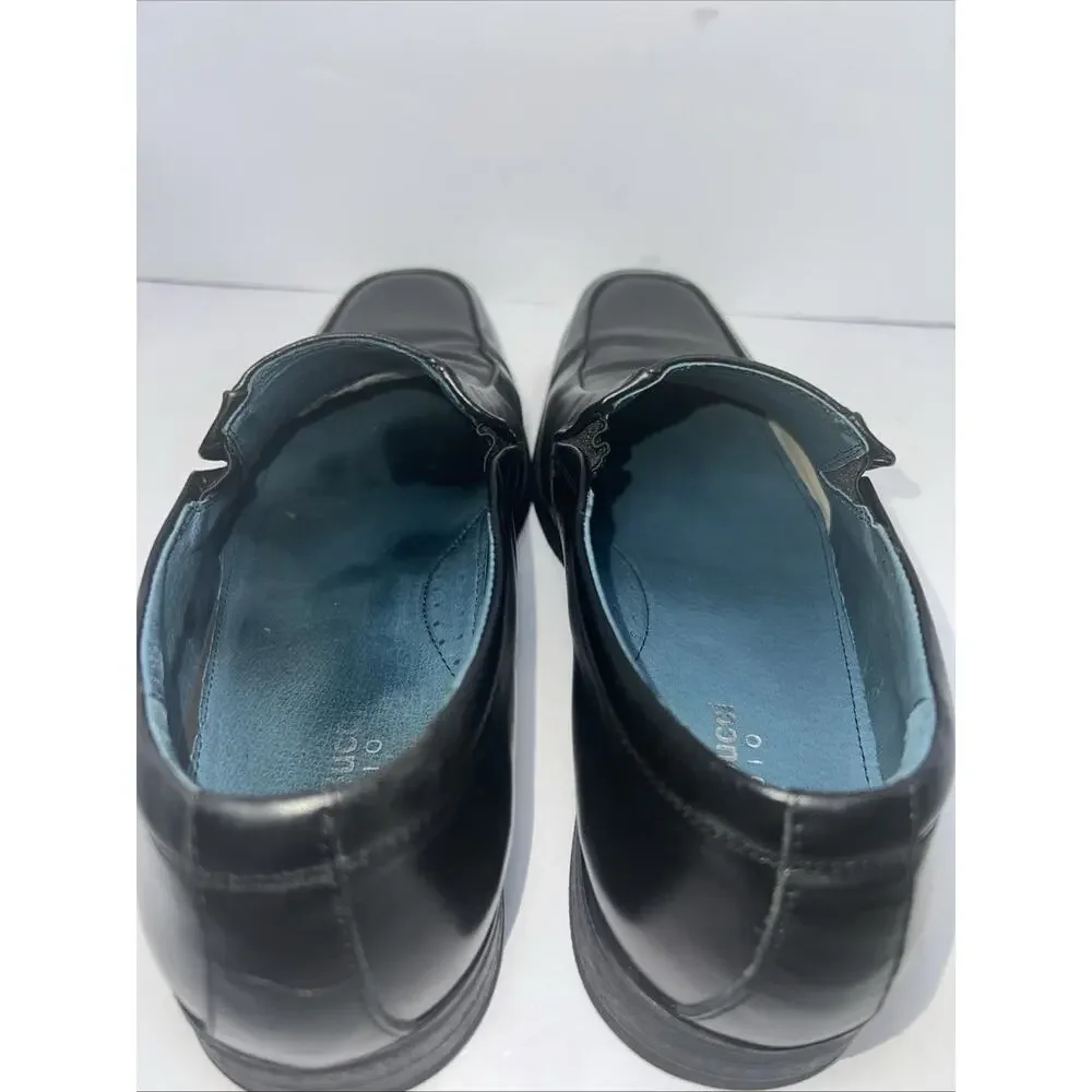 Bacco Bucci Studio Mens Size 11 Black Leather Loafers Square Toe Slip On 8684-14